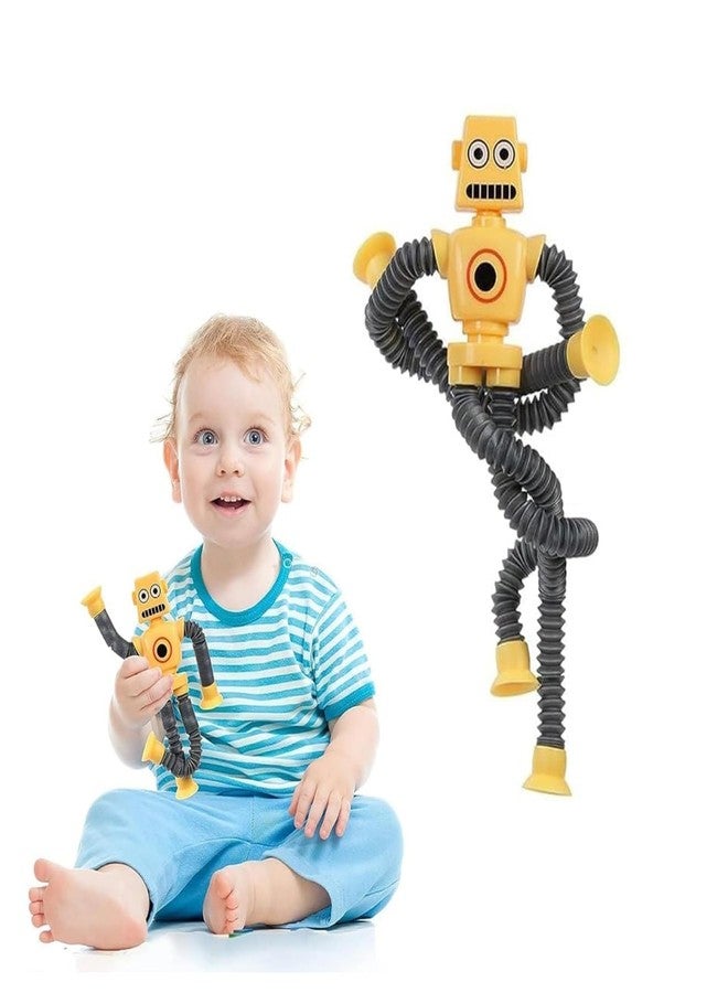 Kidology Kid Led Telescopic Suction Cup Robotics Toy, Pop Tubes Fidget Toys, Shape Changing Telescopic Sensory Tubes Fidget Tubes Sensory Toys Suction Toy Random Color - Image 1